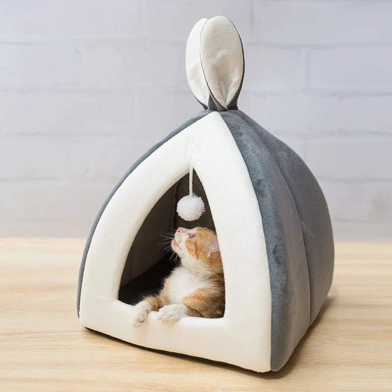 Collapsible Winter Cat & Kitten House - Cozy Sleeping Nest