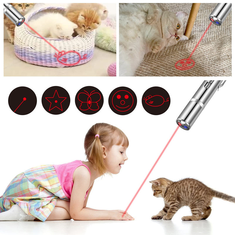 USB Rechargeable Laser Cat Toy - Interactive Light Patterns