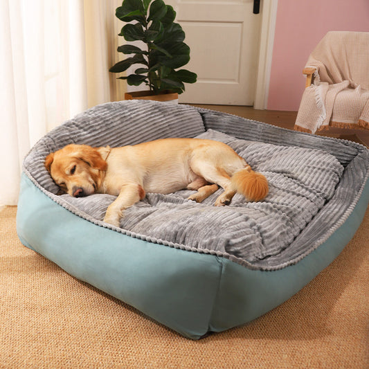 All-Season Plush Dog Bed – Warm Golden Fleece Cushion