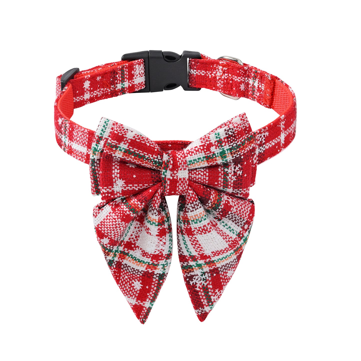 Pet Cat And Dog Collar Christmas Snowflake Red Bow Collar Small Medium And Large Dog Collar