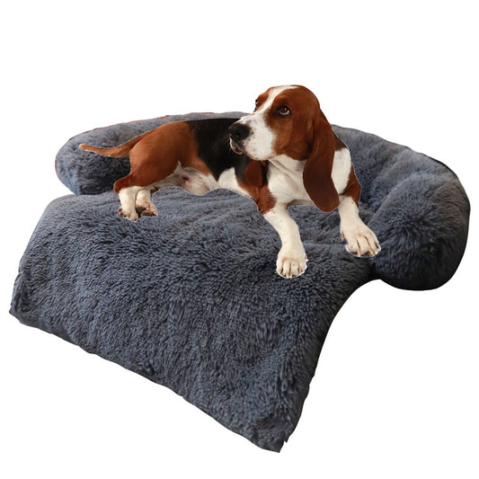 Plush Winter Dog Sofa Bed with Removable Cover Option