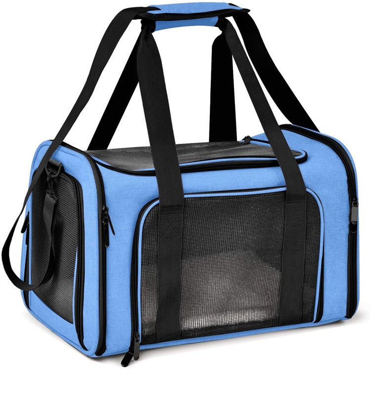 Breathable Foldable Pet Backpack - Portable Crossbody Bag for Cats & Dogs