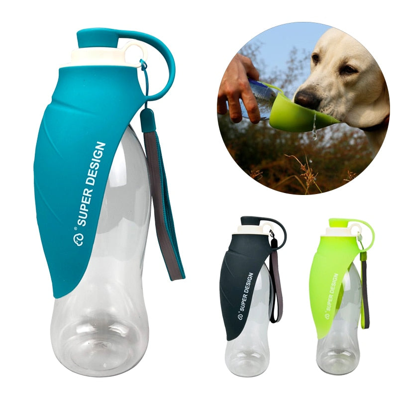 Leaf-Shaped Travel Water Bottle for Dogs & Cats - Portable 580ml Capacity