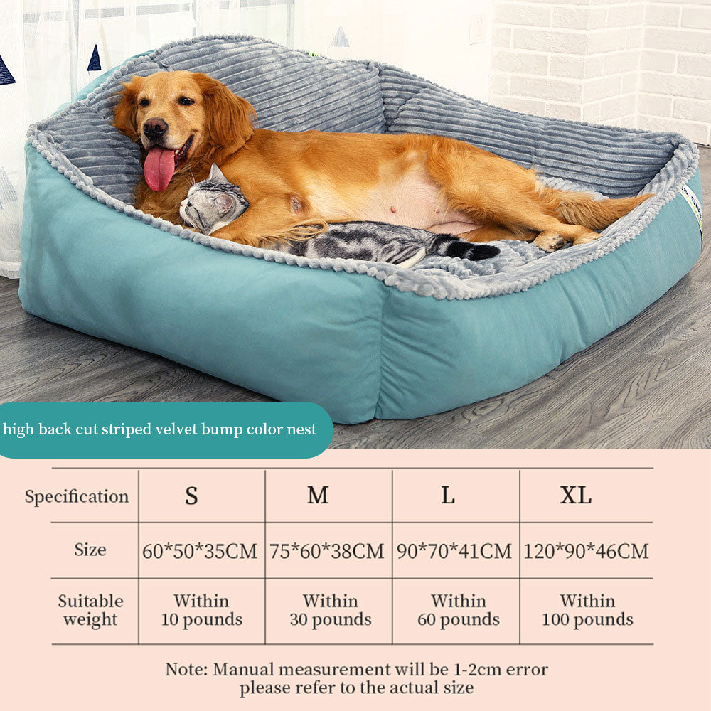 All-Season Plush Dog Bed – Warm Golden Fleece Cushion