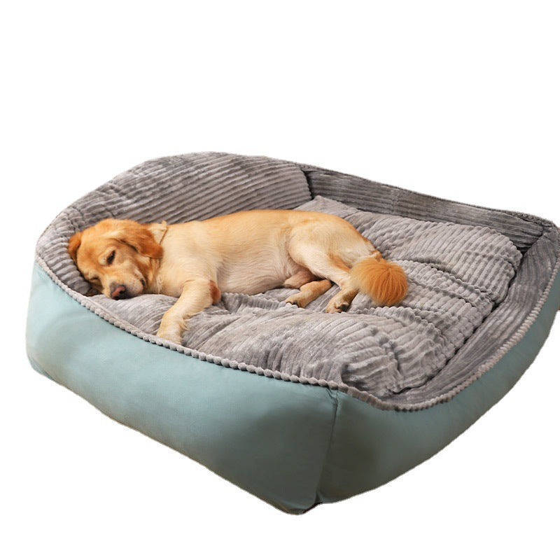 All-Season Plush Dog Bed – Warm Golden Fleece Cushion