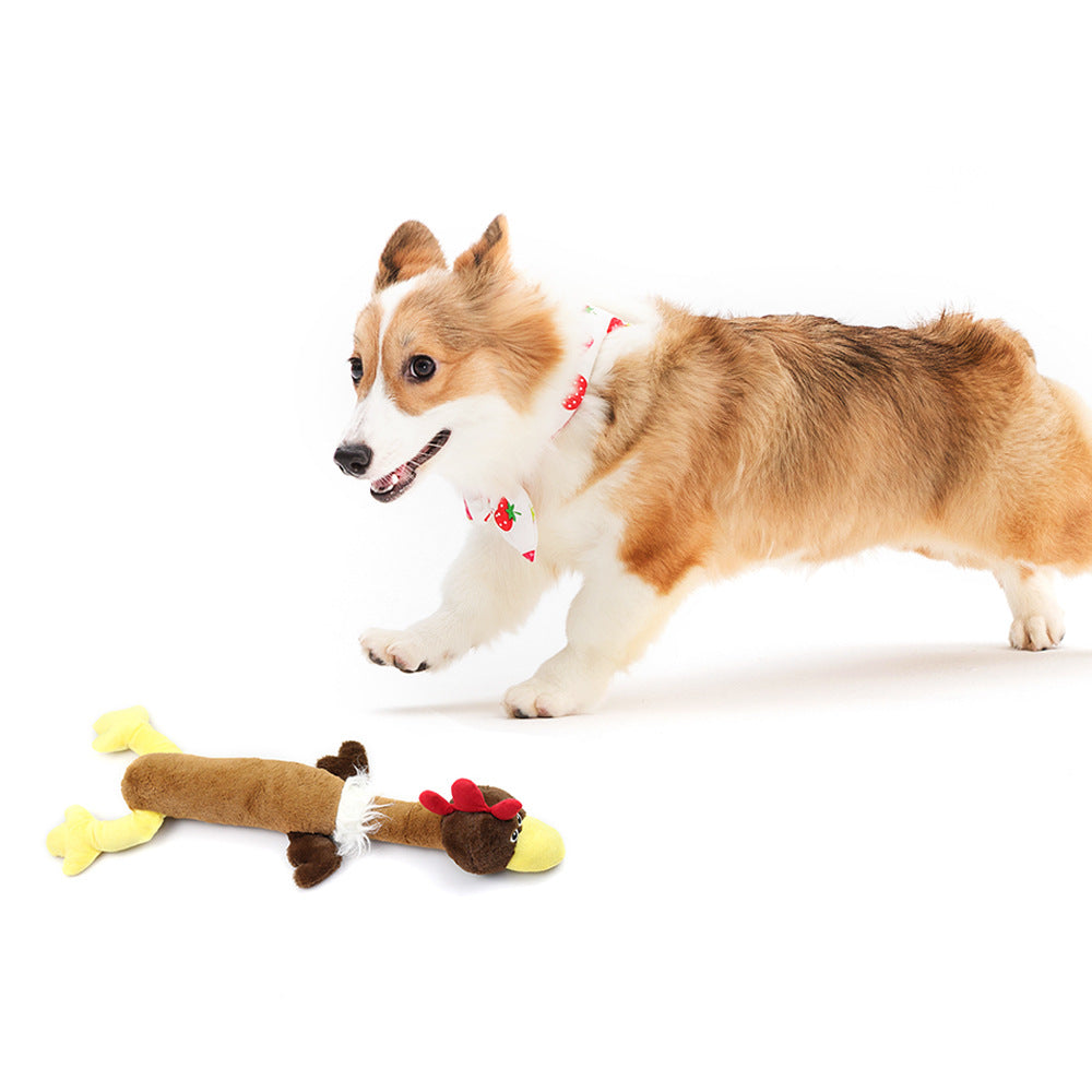 Fun Squeaking Plush Dog Toy