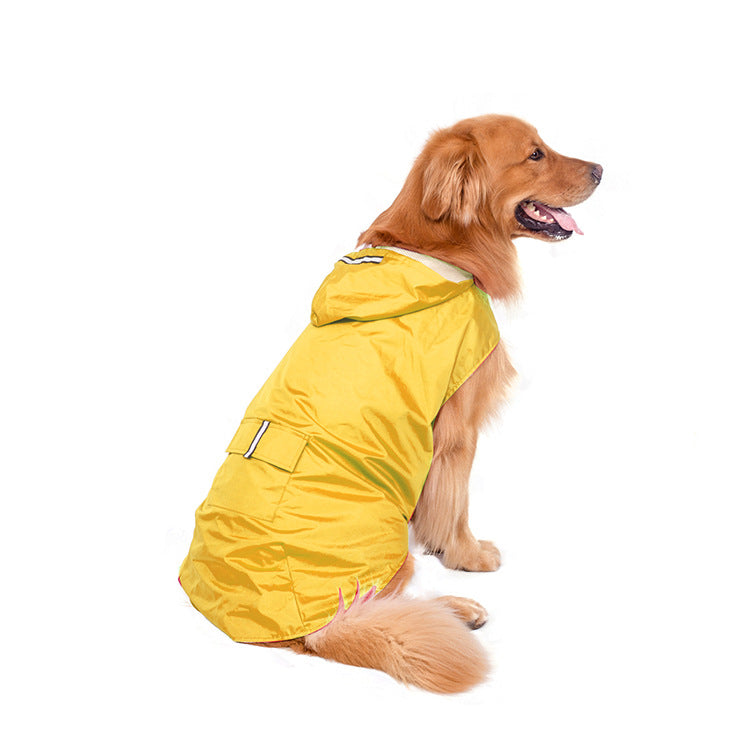 Reflective Hooded Dog Raincoat - Super Waterproof for Spring & Fall