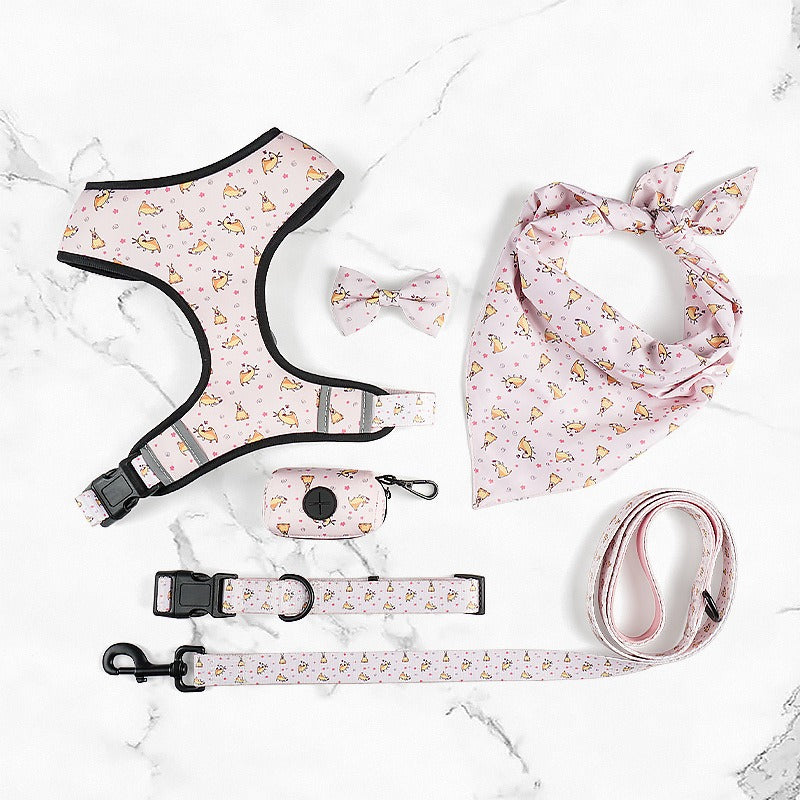 6-Piece Printed Dog Harness Set