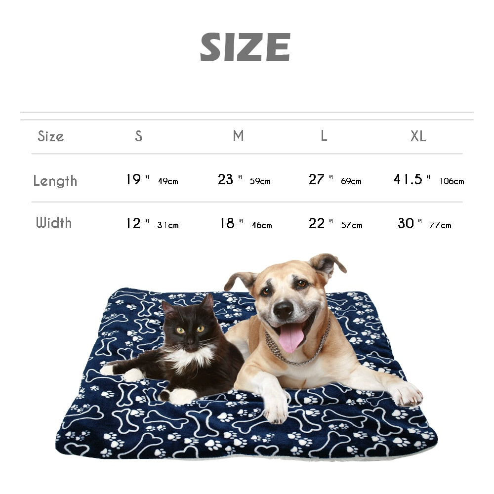 Fleece Dog & Cat Bed - Cozy Winter Cushion