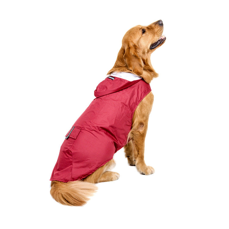 Reflective Hooded Dog Raincoat - Super Waterproof for Spring & Fall