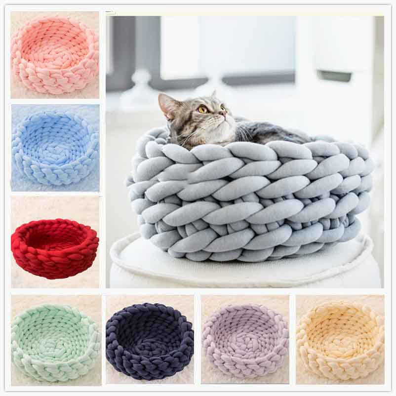 Filled Cotton Coarse Wool Hand-Woven Pet Cat Litter Can Be Machine Washed Coarse Cloth Dog Litter