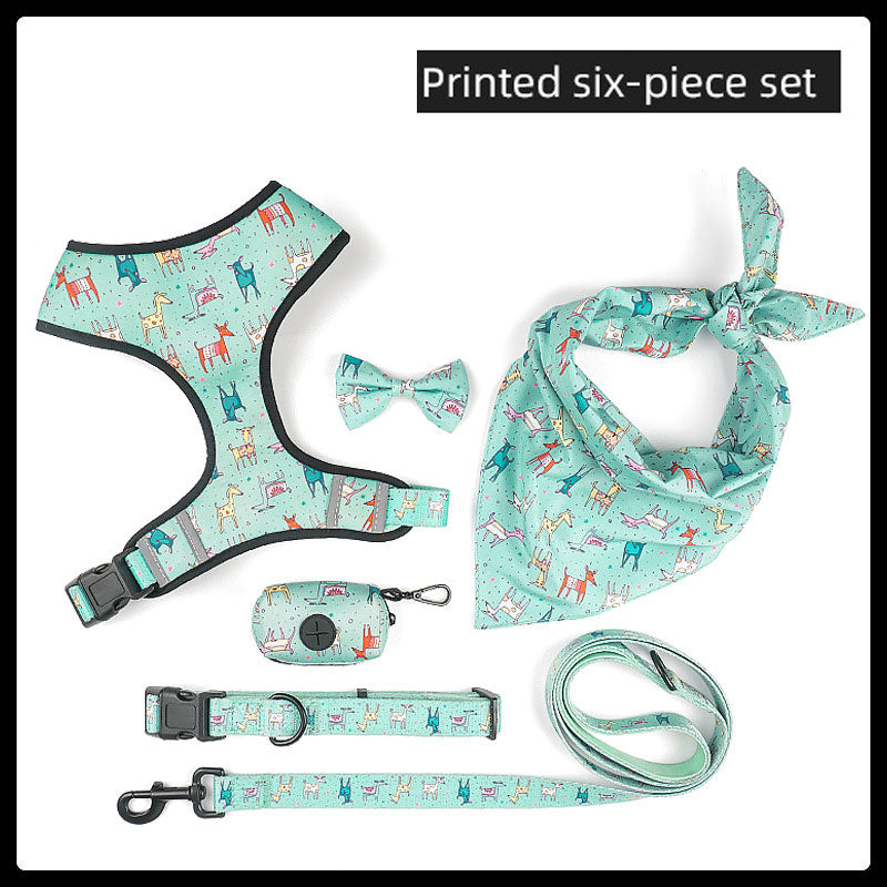 6-Piece Printed Dog Harness Set