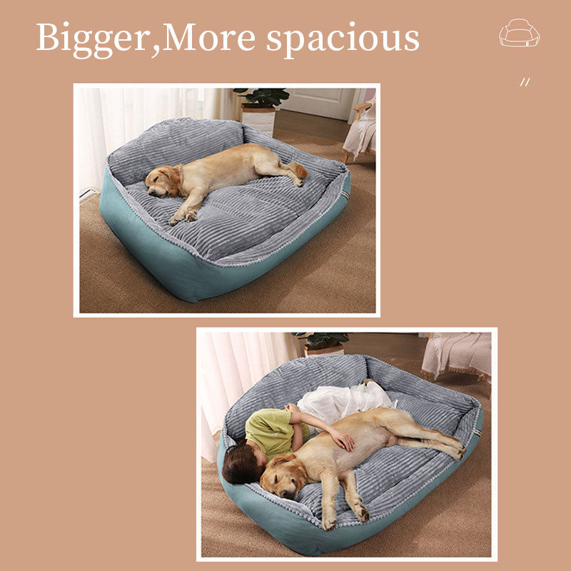 All-Season Plush Dog Bed – Warm Golden Fleece Cushion