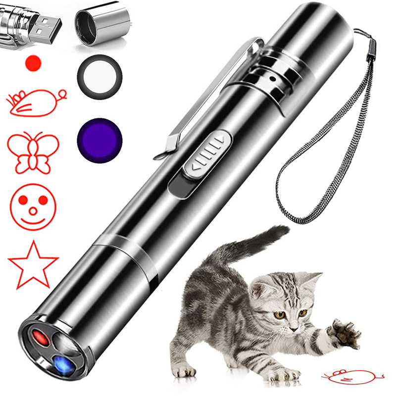 USB Rechargeable Laser Cat Toy - Interactive Light Patterns