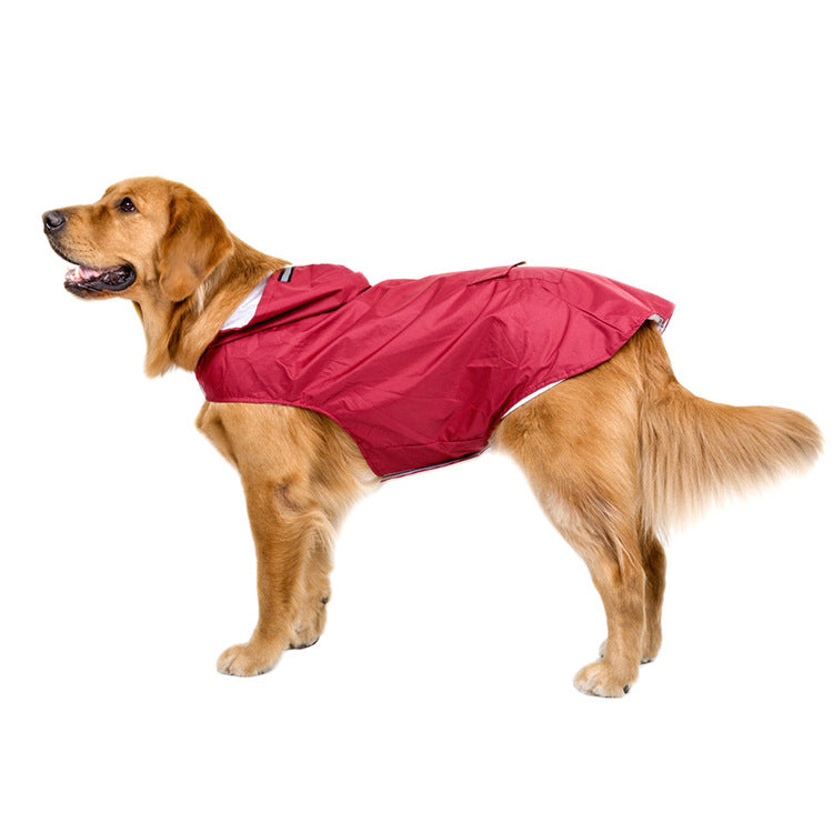 Reflective Hooded Dog Raincoat - Super Waterproof for Spring & Fall