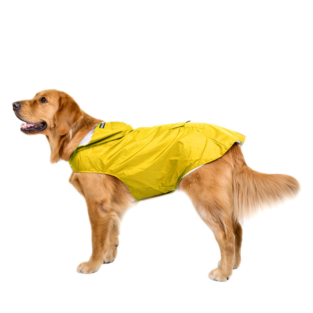 Reflective Hooded Dog Raincoat - Super Waterproof for Spring & Fall