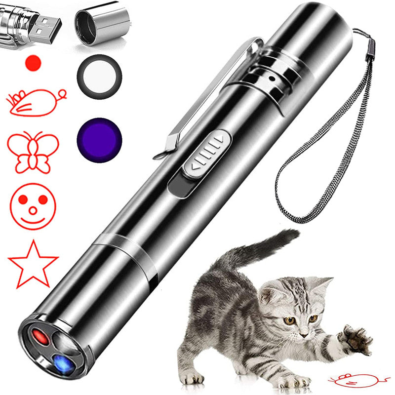 USB Rechargeable Laser Cat Toy - Interactive Light Patterns