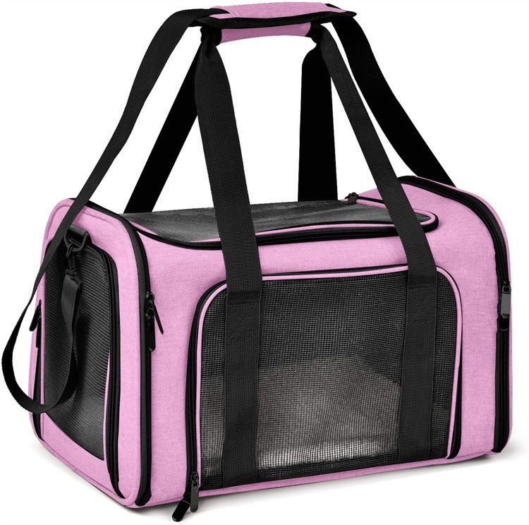 Breathable Foldable Pet Backpack - Portable Crossbody Bag for Cats & Dogs