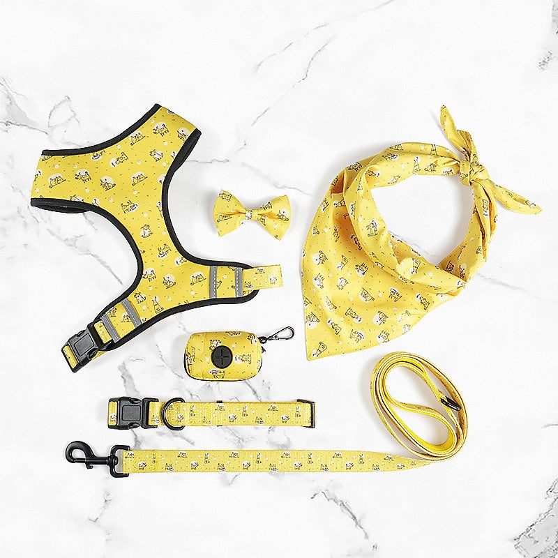 6-Piece Printed Dog Harness Set