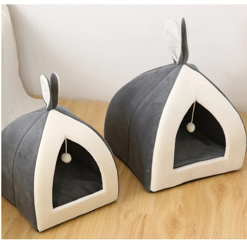 Collapsible Winter Cat & Kitten House - Cozy Sleeping Nest