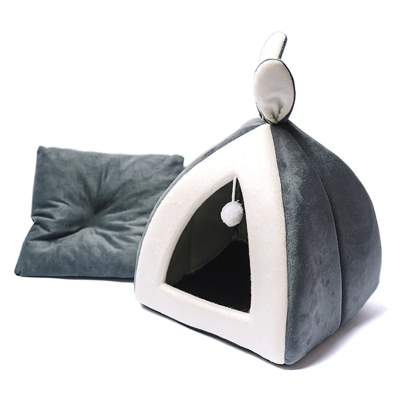 Collapsible Winter Cat & Kitten House - Cozy Sleeping Nest