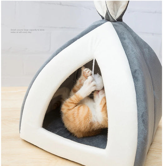 Collapsible Winter Cat & Kitten House - Cozy Sleeping Nest